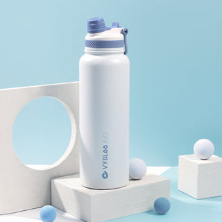 VYBLOOJUG Termo de Acero Doble Pared con Tapa Hermética Blanco