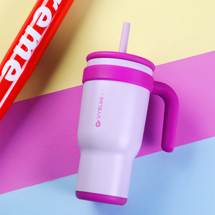 VyblooJug Bayas Flotantes Taza de Acero Inoxidable con Tapa y Asa Para uso en Vehículos