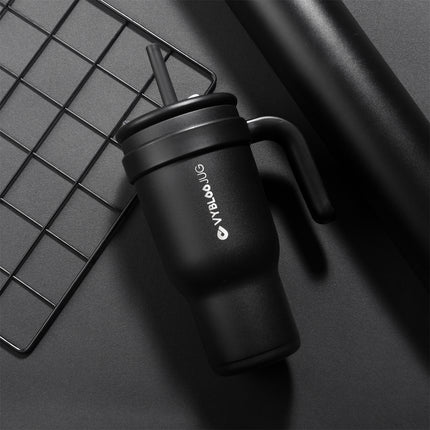 VyblooJug Fizz Sombrío Taza de Acero Inoxidable con Tapa y Asa Para uso en Vehículos