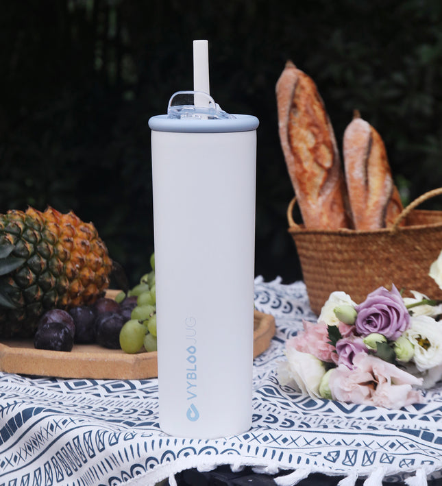 VyblooJug Nube Termos para Cafe con Pajita y tapa Doble Pico