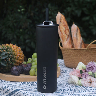 VyblooJug Noche Termos para Cafe con Pajita y tapa Doble Pico