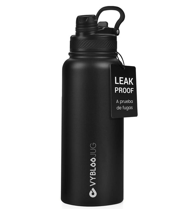 VyblooJug Obsidiana Vaso Termico con Doble Pico con Asa para Transportar