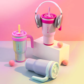 VyblooJug Bayas Flotantes Taza de Acero Inoxidable con Tapa y Asa Para uso en Vehículos
