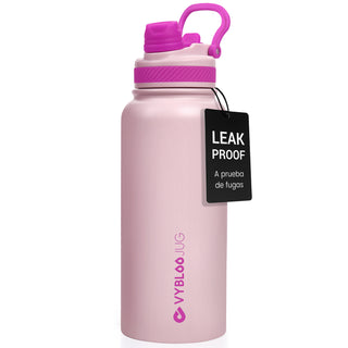 VyblooJug Cuarzo Rosa Vaso Termico con Doble Pico con Asa para Transportar
