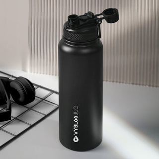 VyblooJug Obsidiana Vaso Termico con Doble Pico con Asa para Transportar