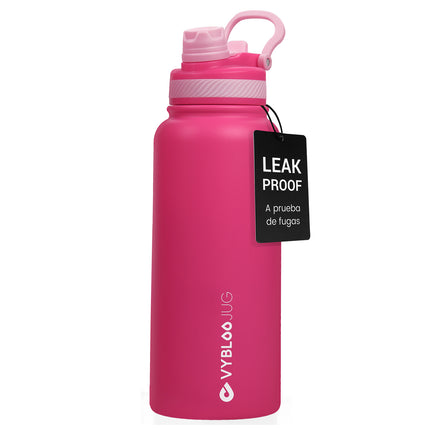 VyblooJug Rubí Vaso Termico con Doble Pico con Asa para Transportar