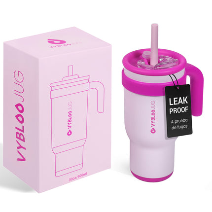 VyblooJug Bayas Flotantes Taza de Acero Inoxidable con Tapa y Asa Para uso en Vehículos