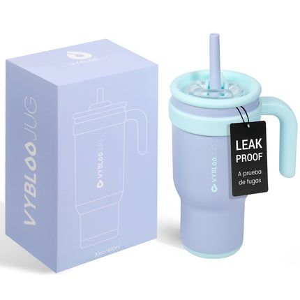 VyblooJug Bayas Aurora Taza de Acero Inoxidable con Tapa y Asa Para uso en Vehículos