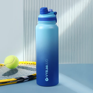 VYBLOOJUG Vaso Térmico con Doble Pared para Aventura Degradado en Azul