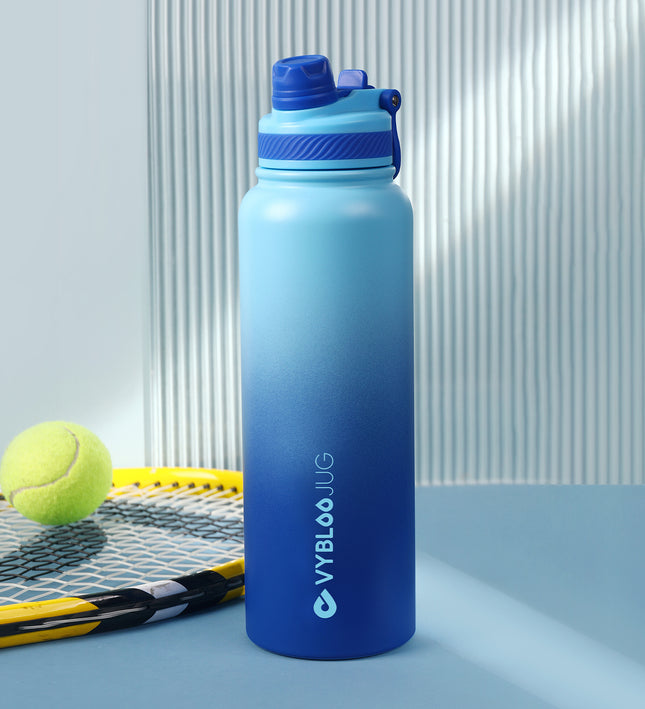 VYBLOOJUG Vaso Térmico con Doble Pared para Aventura Degradado en Azul
