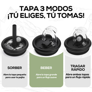 VYBLOOJUG Termo para Viajes de Acero Inoxidable con Popote 25oz Jaguar