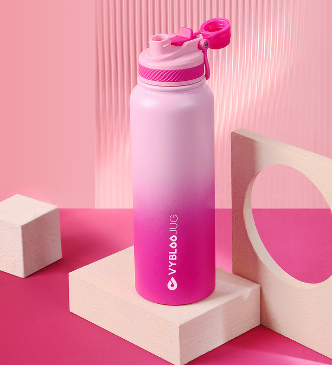 VYBLOOJUG Termo Frío/Calor para Senderismo o Viajes Degradado Fucsia