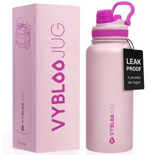 VYBLOOJUG Termo Grande de Doble Pared para Bebidas Frías y Calor Rosa