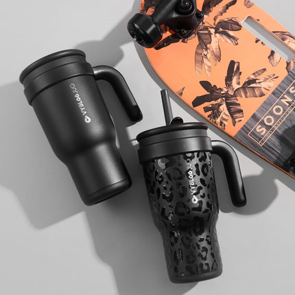 VyblooJug Jaguar Taza de Acero Inoxidable con Tapa y Asa Para uso en Vehículos