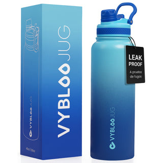 VYBLOOJUG Vaso Térmico con Doble Pared para Aventura Degradado en Azul