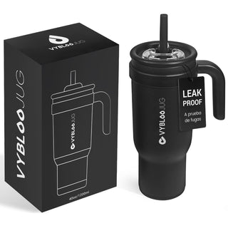 VyblooJug Fizz Sombrío Taza de Acero Inoxidable con Tapa y Asa Para uso en Vehículos