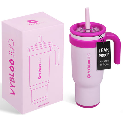 VyblooJug Bayas Flotantes Taza de Acero Inoxidable con Tapa y Asa Para uso en Vehículos