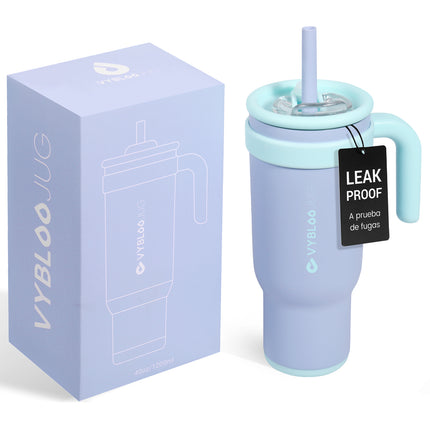 VyblooJug Bayas Aurora Taza de Acero Inoxidable con Tapa y Asa Para uso en Vehículos