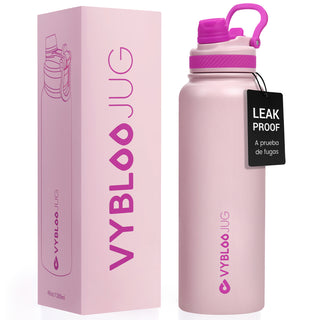 VYBLOOJUG Termo Grande de Doble Pared para Bebidas Frías y Calor Rosa