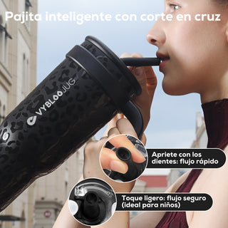 VyblooJug Jaguar Taza de Acero Inoxidable con Tapa y Asa Para uso en Vehículos