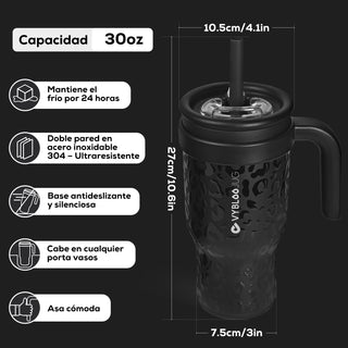 VyblooJug Jaguar Taza de Acero Inoxidable con Tapa y Asa Para uso en Vehículos