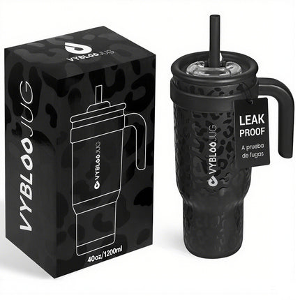 VyblooJug Jaguar Taza de Acero Inoxidable con Tapa y Asa Para uso en Vehículos