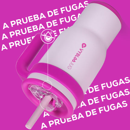 VyblooJug Bayas Flotantes Taza de Acero Inoxidable con Tapa y Asa Para uso en Vehículos