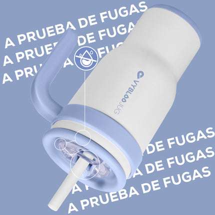 VyblooJug Leche Fría Taza de Acero Inoxidable con Tapa y Asa Para uso en Vehículos