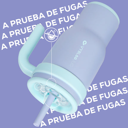 VyblooJug Bayas Aurora Taza de Acero Inoxidable con Tapa y Asa Para uso en Vehículos