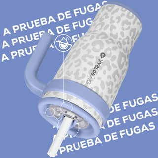 VyblooJug Leopardo Crema Taza de Acero Inoxidable con Tapa y Asa Para uso en Vehículos