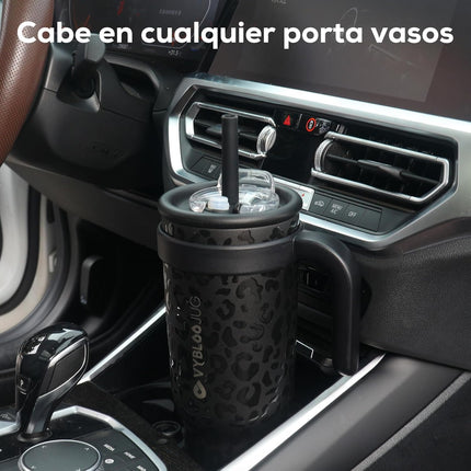 VyblooJug Jaguar Taza de Acero Inoxidable con Tapa y Asa Para uso en Vehículos