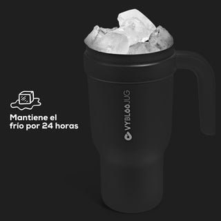 VyblooJug Fizz Sombrío Taza de Acero Inoxidable con Tapa y Asa Para uso en Vehículos