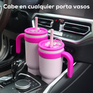 VyblooJug Bayas Flotantes Taza de Acero Inoxidable con Tapa y Asa Para uso en Vehículos