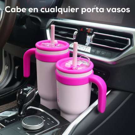 VyblooJug Bayas Flotantes Taza de Acero Inoxidable con Tapa y Asa Para uso en Vehículos
