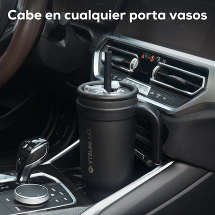 VyblooJug Fizz Sombrío Taza de Acero Inoxidable con Tapa y Asa Para uso en Vehículos