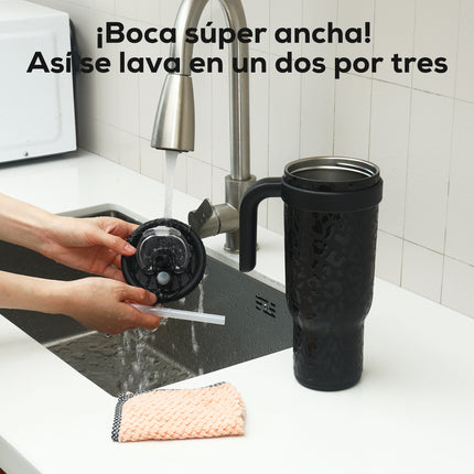VyblooJug Jaguar Taza de Acero Inoxidable con Tapa y Asa Para uso en Vehículos