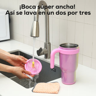 VyblooJug Arcoíris Taza de Acero Inoxidable con Tapa y Asa Para uso en Vehículos