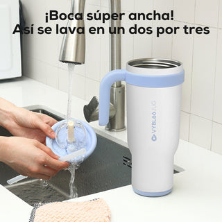 VyblooJug Leche Fría Taza de Acero Inoxidable con Tapa y Asa Para uso en Vehículos