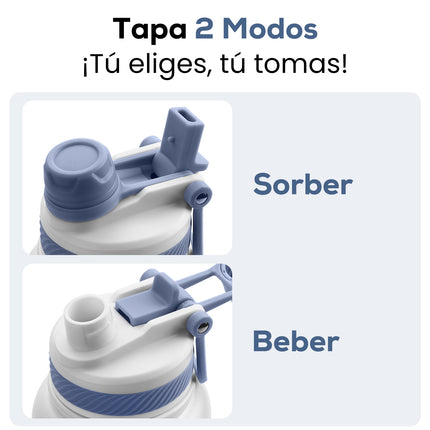 VYBLOOJUG Termo de Acero Doble Pared con Tapa Hermética Blanco