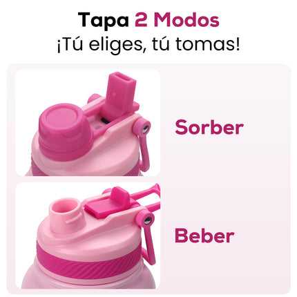 VYBLOOJUG Termo Frío/Calor para Senderismo o Viajes Degradado Fucsia