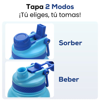 VYBLOOJUG Vaso Térmico con Doble Pared para Aventura Degradado en Azul