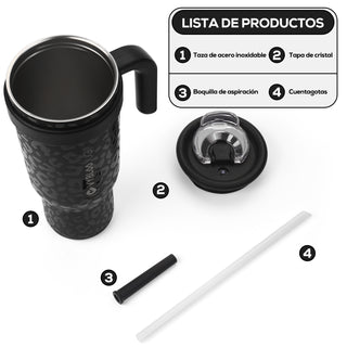 VyblooJug Jaguar Taza de Acero Inoxidable con Tapa y Asa Para uso en Vehículos