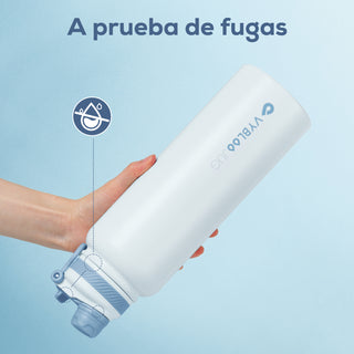 VYBLOOJUG Termo de Acero Doble Pared con Tapa Hermética Blanco
