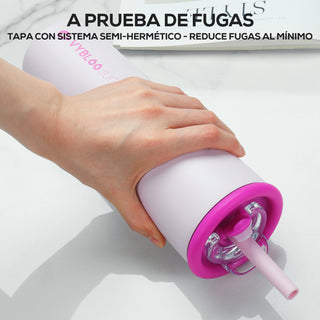 VYBLOOJUG Vaso Térmico de Acero Inoxidable con Calor/Frí 25oz Rosa