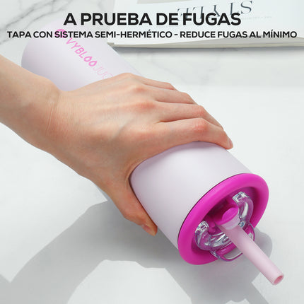 VYBLOOJUG Vaso Térmico de Acero Inoxidable con Calor/Frí 25oz Rosa