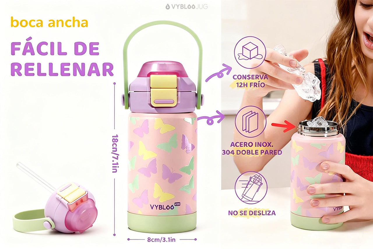 Termo de acero inoxidable para niños: seguro y práctico para la escuela y el día a día