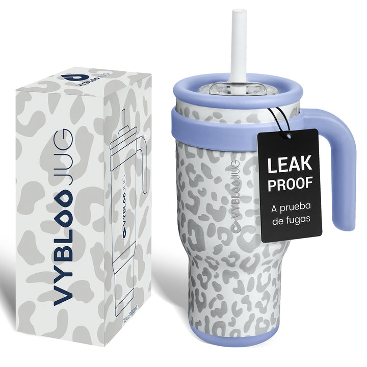 VyblooJug Leopardo Crema Taza Térmica Para Auto | 30oz