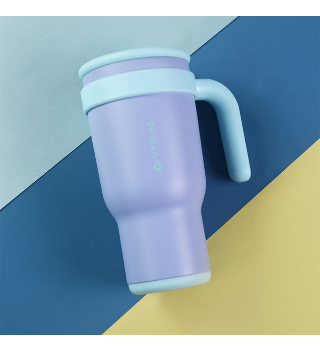 VyblooJug Bayas Aurora Taza de Acero Inoxidable con Tapa y Asa Para uso en Vehículos