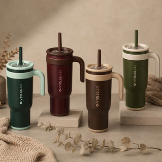 VyblooJug Lino Oliva Taza Térmica Para Auto | 40oz