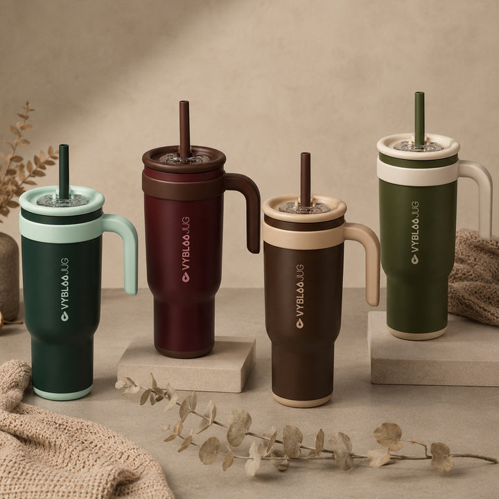 VyblooJug Lino Oliva Taza Térmica Para Auto | 40oz